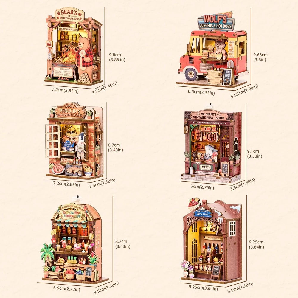 Puzzle 3D Bois – Magnets Coins de Rue Féeriques — vue 3