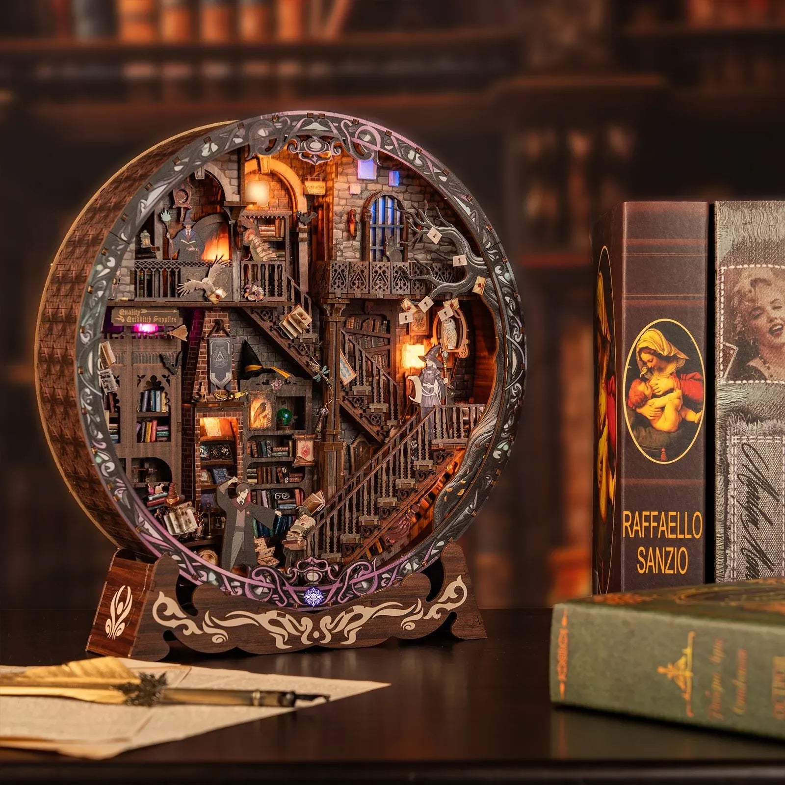 Cadre Puzzle 3D – Bibliothèque Magique — vue 1