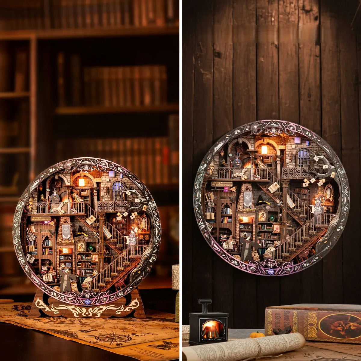 Cadre Puzzle 3D – Bibliothèque Magique — vue 3