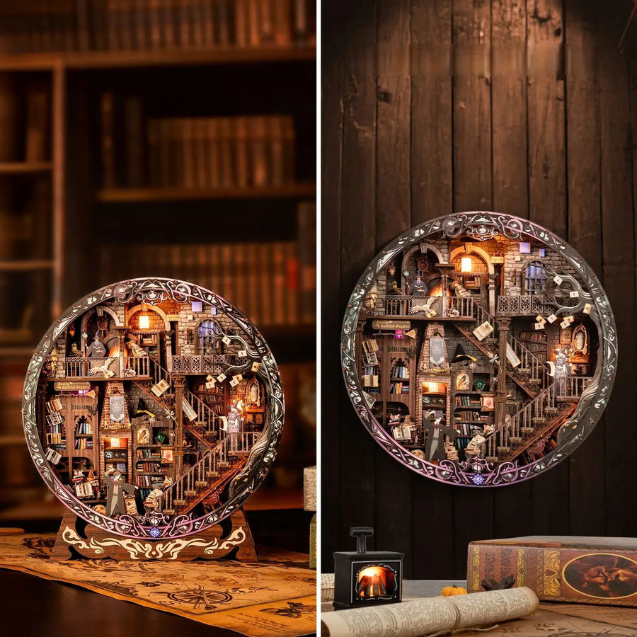 Cadre Puzzle 3D – Bibliothèque Magique — vue 3